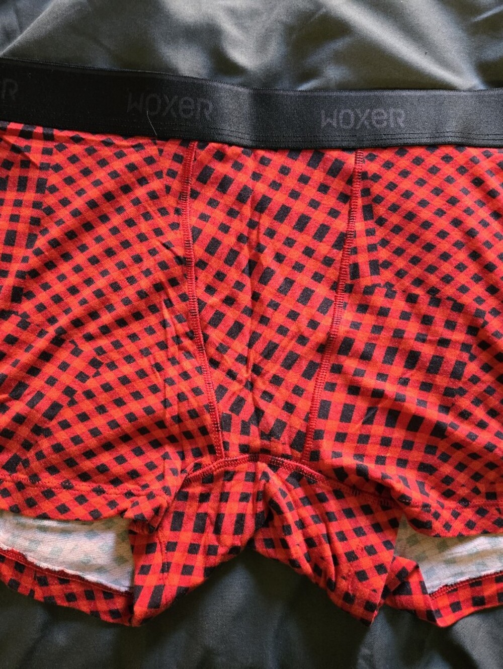 Woxer Red and Black Plaid Women's Star BoyShorts New XL